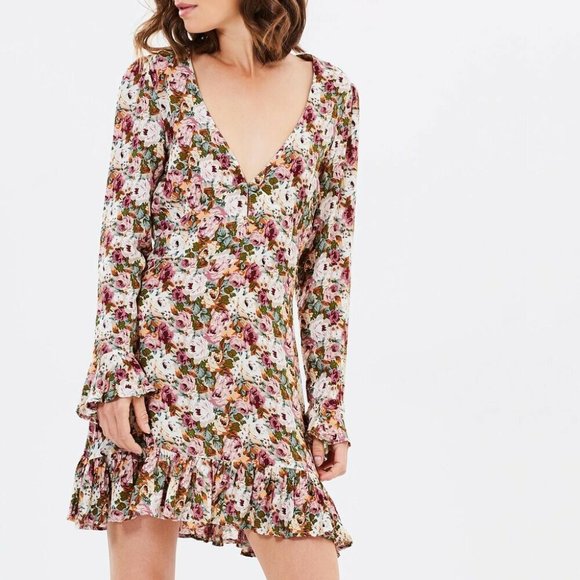 AUGUSTE THE LABEL Bell Cuff Dusty Rose Floral Long Sleeve Play Dress NWT - Picture 8 of 16